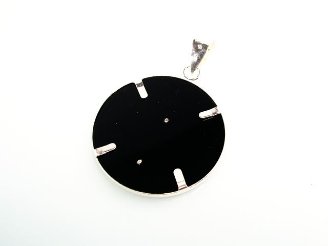 Colgante Clave de sol negro y Plata de ley_1